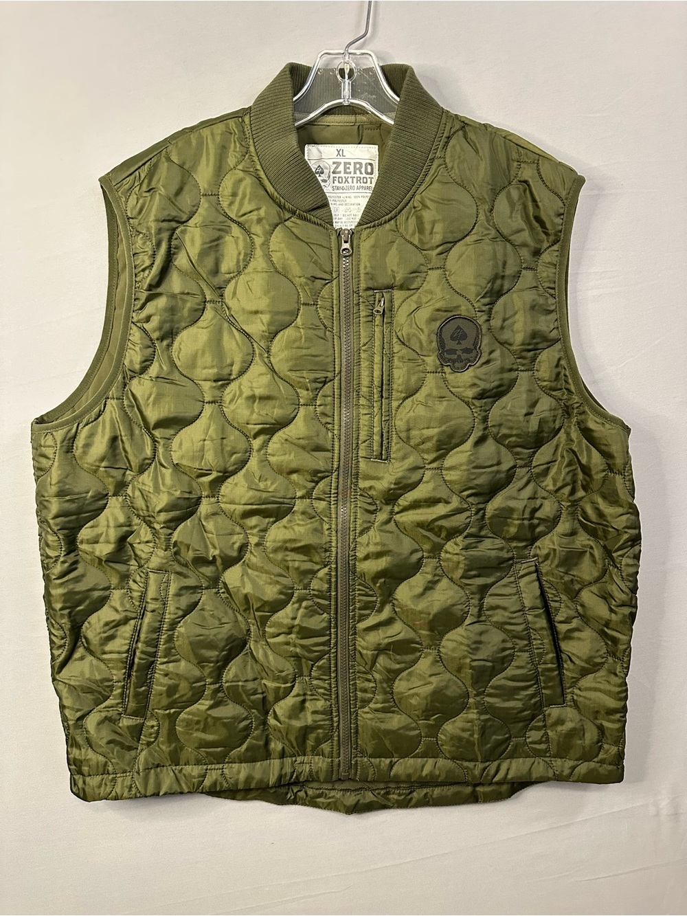 Zero Foxtrot Woobie Vest Men's XL Olive Quilted Zip NWOT